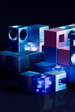 3D Gradient Cube Stack