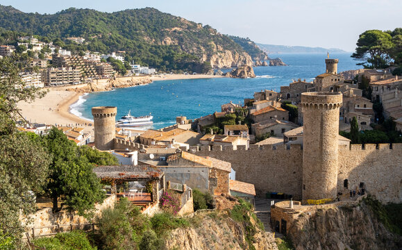 Panoramic view of Tossa de Mar in Costa Brava Spain