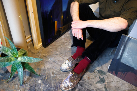 a man in his creative workshop
