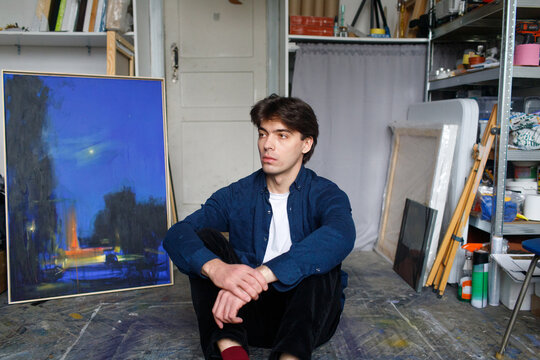 a man in his creative workshop