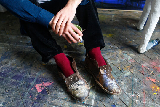 a man in his creative workshop