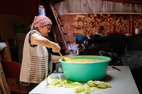 Traditional Corn Tamale Preparation