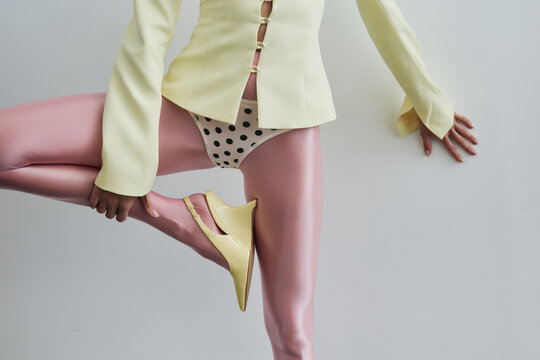 Pastel color fashion detail - Anonymous model