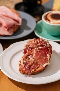 Prosciuto and ham toast Served With Coffee 
