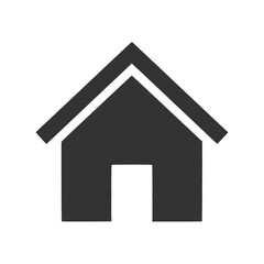 Fototapeta premium Dark Gray Outline House Home Icon Simple Flat Design Real Estate Property Symbol