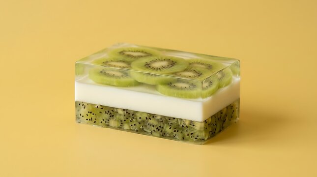 Sabun wajah lapis buah kiwi dan yogurt segar untuk perawatan kulit alami
