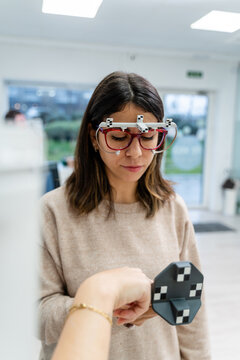 Customer Wearing Trial Frame