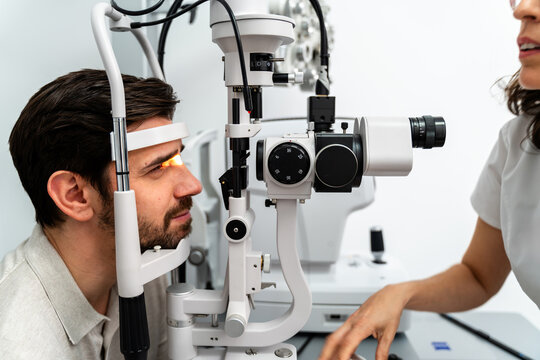 Patient Receiving Vision Test