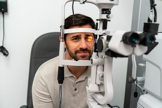 Man Undergoing Eye Examination