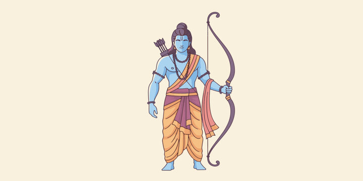 Hindu god Rama with bow.