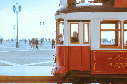 Lisbon Tram at Waterfront