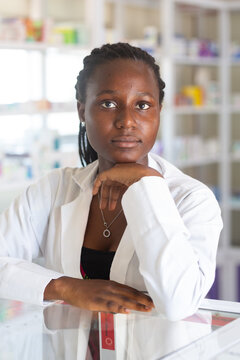 Portrait of black female  pharmacist