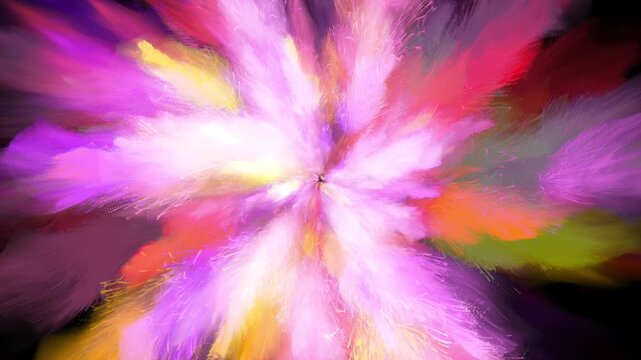 colorful fractal flowing motion background look like feather