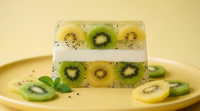 Kue jelly buah kiwi dan cempedak segar cocok untuk makanan penutup