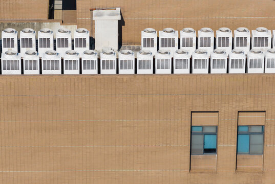Rooftop Air Conditioning Units Aerial View