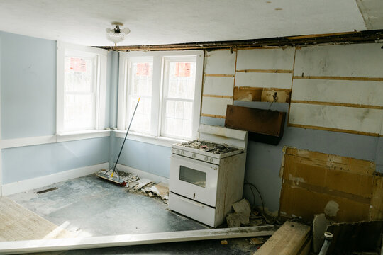 inside of home undergoing renovations.  