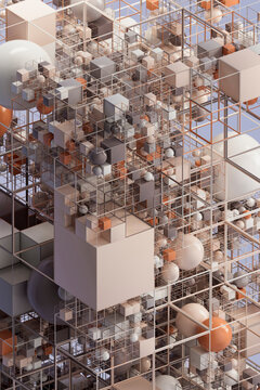 Wireframe Data Lattice 3D