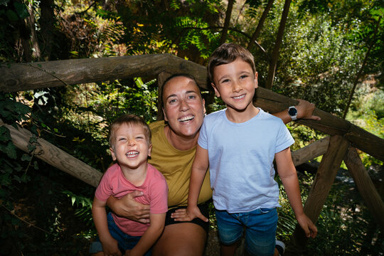 Happy family enjoying nature and bonding outdoors