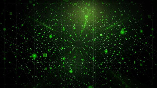 abstract green connection network design loop motion background