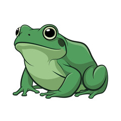 Naklejka premium Cute Green Frog Cartoon Character Isolated on White Background