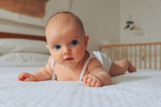 Baby exercise crawling .
