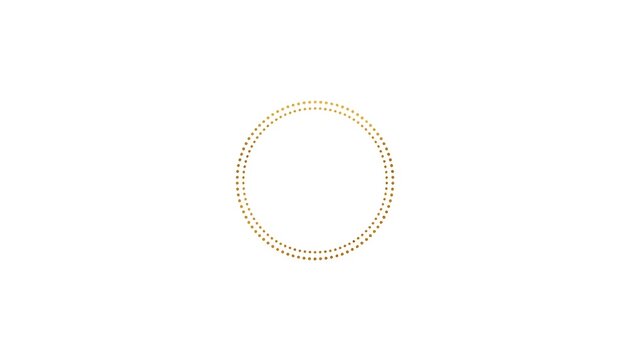 A refined golden dotted circle frames an empty space, creating an elegant, subtle border on a clean white background.