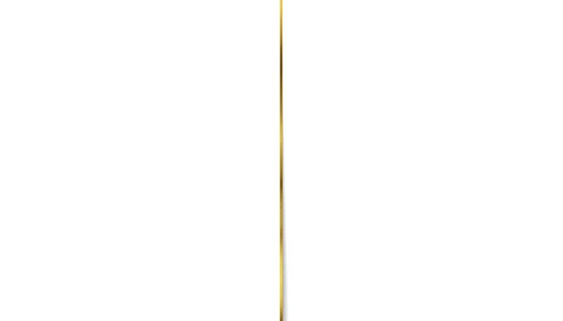 A single, elegant golden line extends perfectly vertically on a pure white background.
