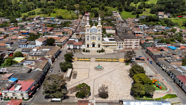 Boavita, Boyac&aacute; - Colombia. February 28, 2026. Panoramic drone view. The municipality is located 181 kilometers from Tunja.