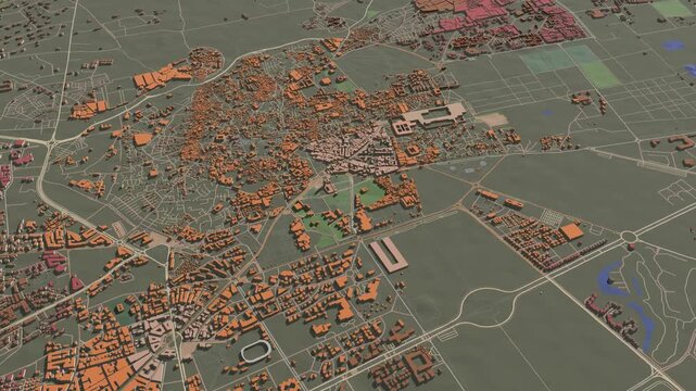 3D looped animation of city - Marrakesh Morocco