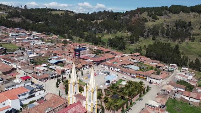 Jeric&oacute;, Boyac&aacute; - Colombia. March 1, 2026. Aerial drone view of a municipality with 4,133 inhabitants.