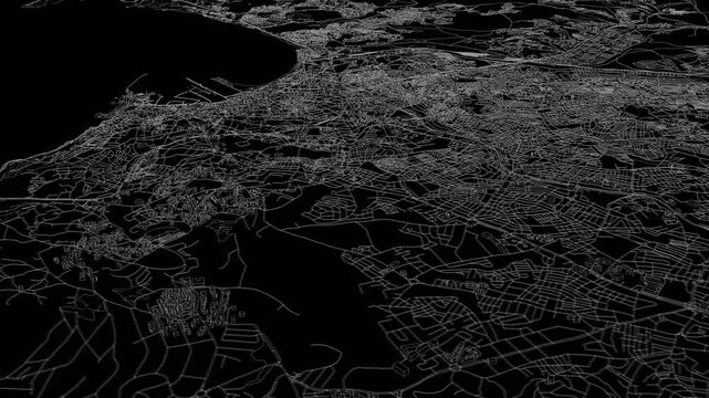 3D looped animation of city - Tangier Morocco