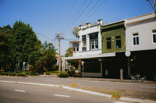 Historic quiet Newtown in Sydney in summer 
