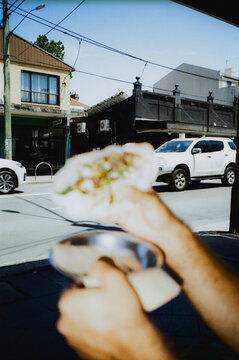 Urban lunch break in Sydney, shot on film 