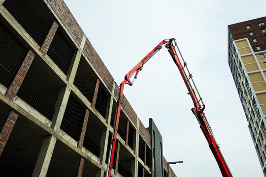 Concrete Pump at Construction Site