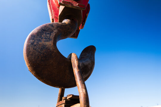 Construction Crane Hook Closeup