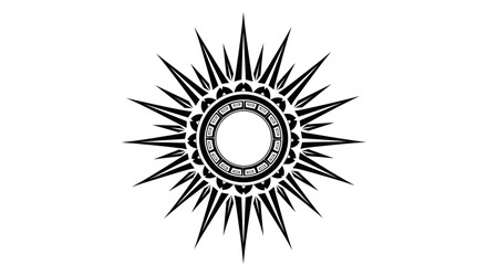 Fototapeta premium Black and white sunburst design element.