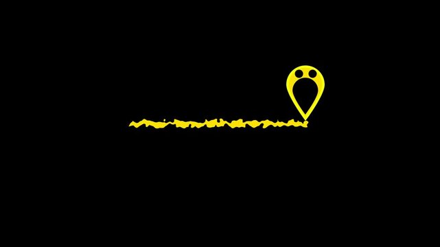 Minimalist Yellow Location Icon Animation on Black Background