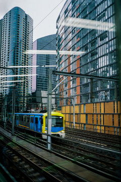 Modern transportation system of Melbourne city, Australia.Shot on film