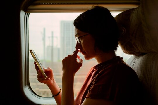 Traveling by Train in China While Using a Mobile Phone