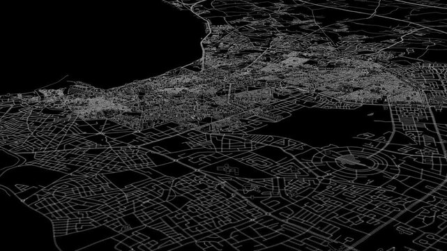3D looped animation of city - El Jadida Morocco
