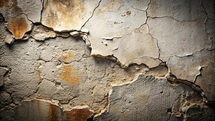 Fototapeta premium A realistic photo of old textured concrete wall with cracked paint and layered cement stucco plaster