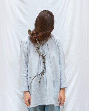 surreal portrait with tree branch 8