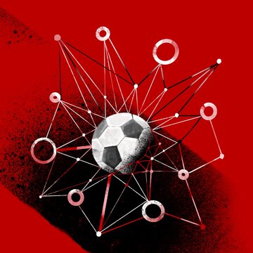 Football Data Analytics Network with Soccer Ball 