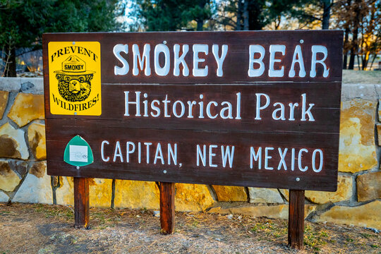 Smokey Bear Historical Park Sign in New Mexico