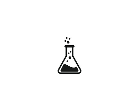 Vector illustration of a chemistry beaker with bubbles rising, Science and laboratory concept vector illustration 