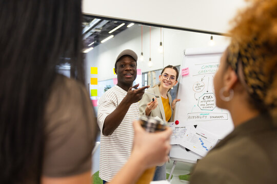 Team collaboration in a creative office environment