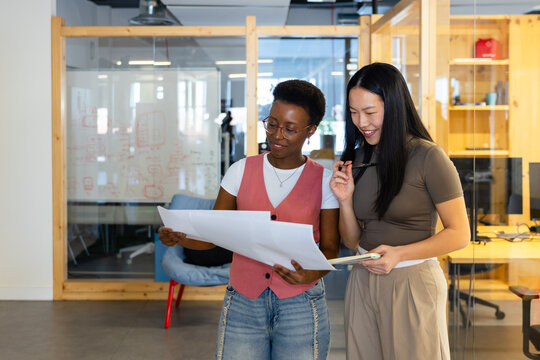 Collaborative discussion in a modern office setting