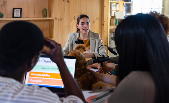 Team meeting in modern office with engaged participants