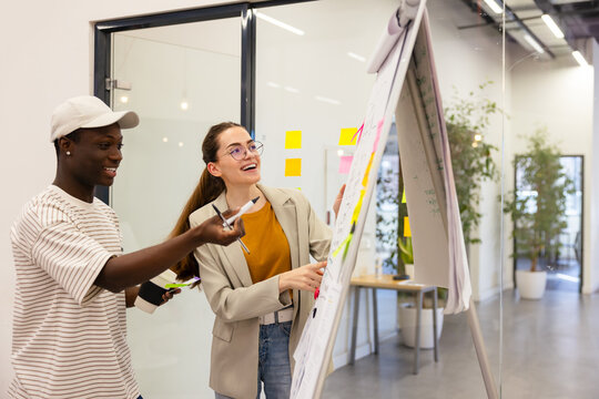 Collaborative teamwork at a modern office with colleagues