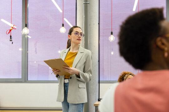 Confident businesswoman leading a productive meeting
